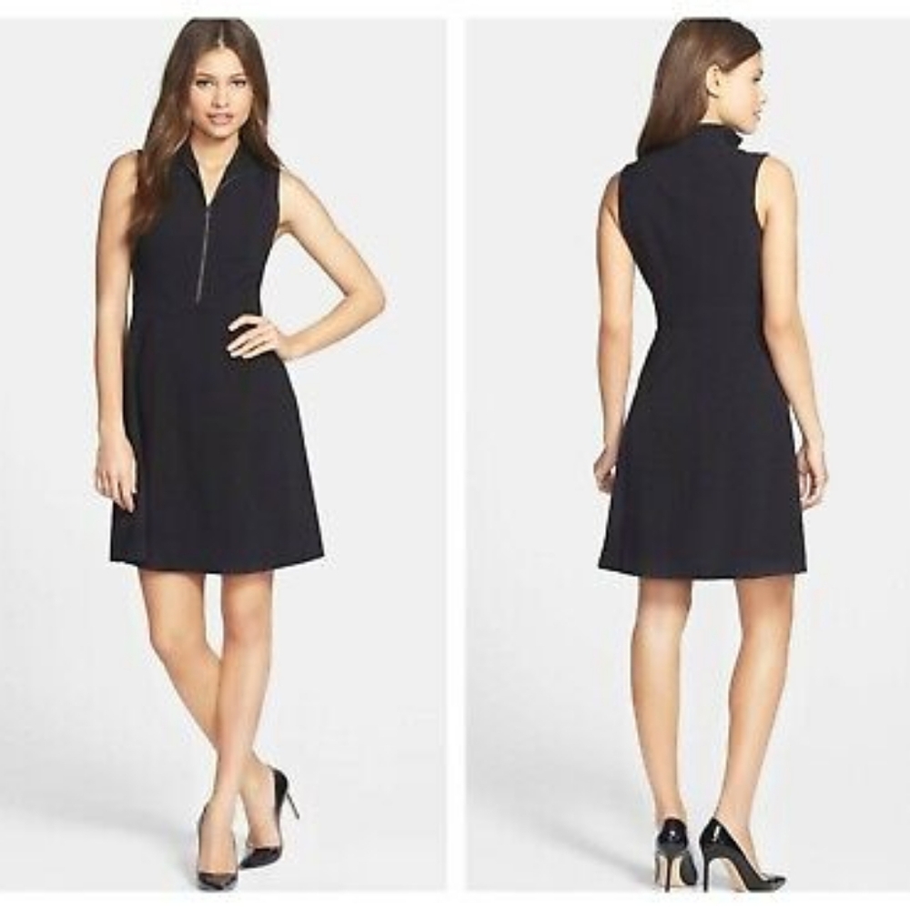 MARC  NEW  YORK  BY  ANDREW  MARC ZIP FRONT FIT & FLARE DRESS  Sz 4  EXC